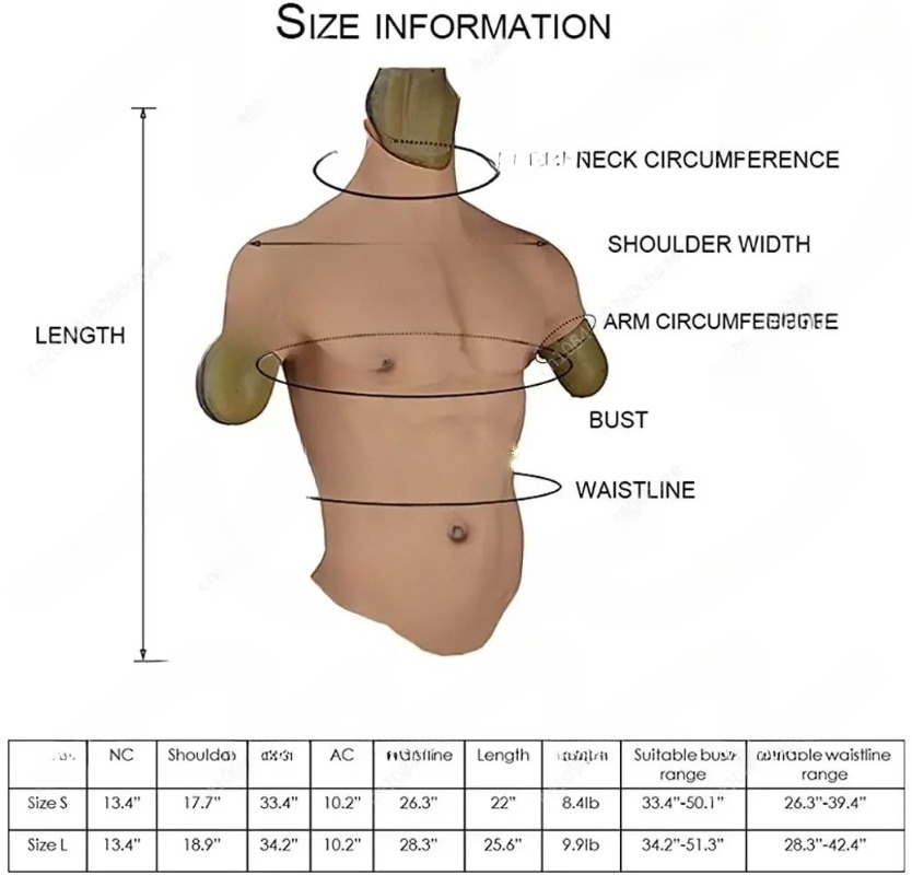 Cosplay Prop Designer - Realistic Fake Muscle Silicone Male Chest
