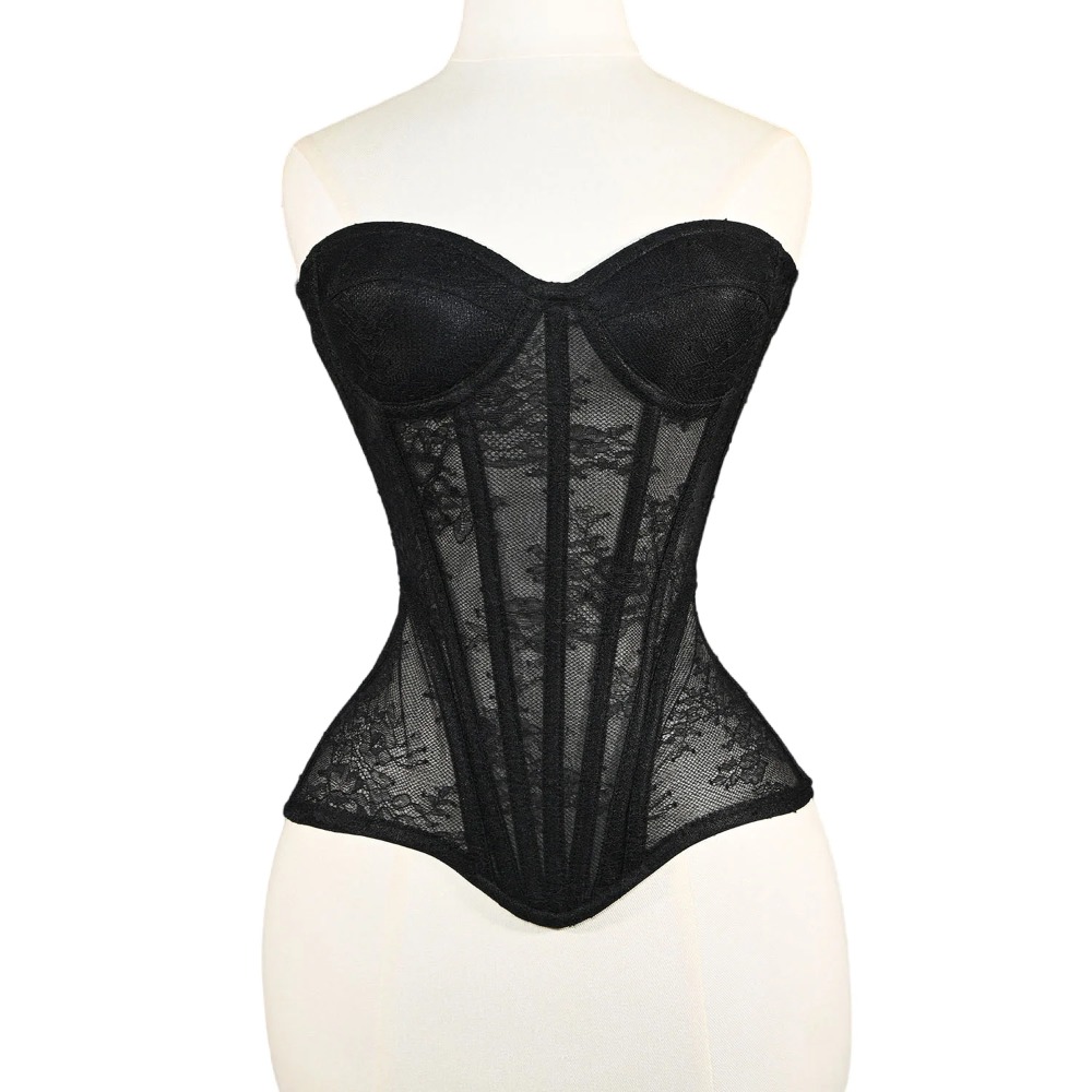 Women Mesh Corset Busiter Over - Boning Corset Steel ulasan dan harga