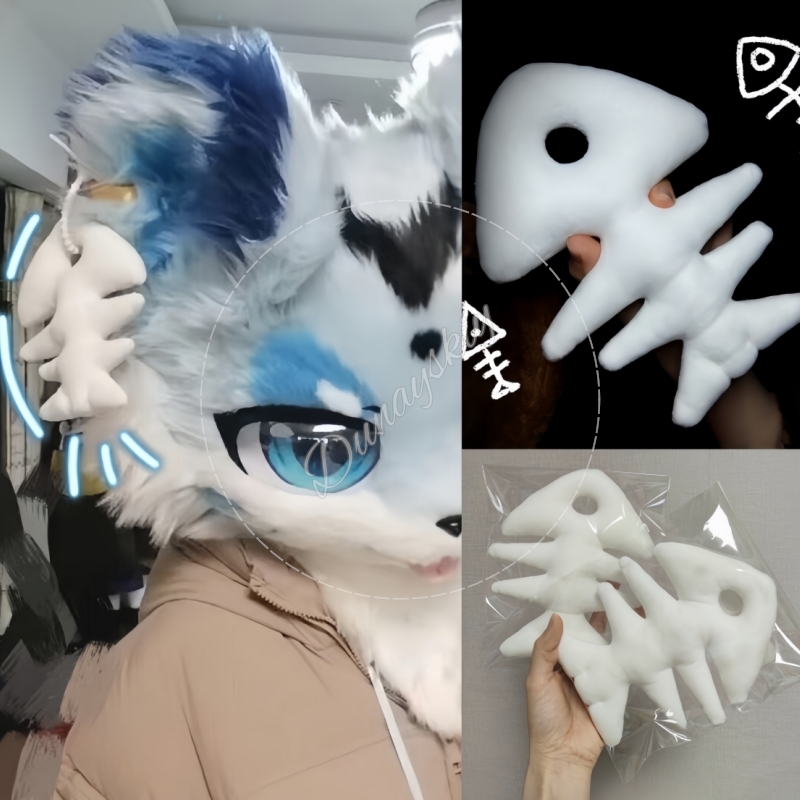 Plush Fishbone Keychain For Fu - Fishbones Cosplay Prop ulasan dan harga