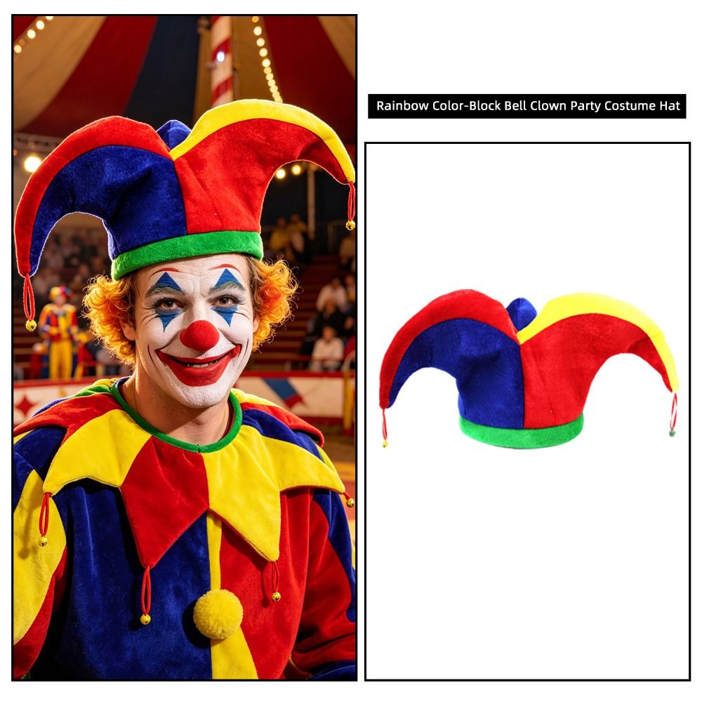 Cap Prop Multicolor Clown Hat  - Cosplay Prop Pattern ulasan dan harga