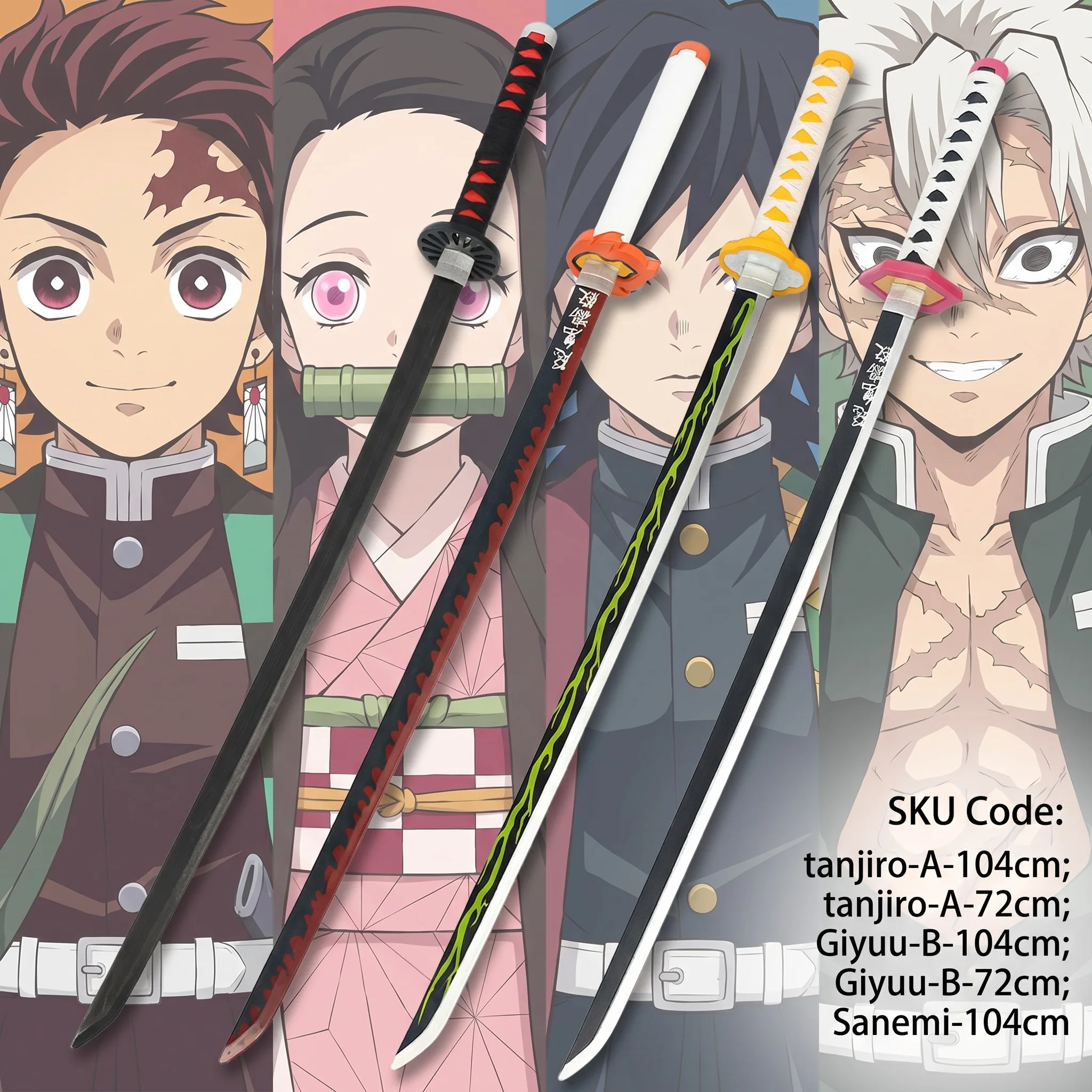 72 104cm Demon Slayer Katana T - Cosplay Prop Display ulasan dan harga