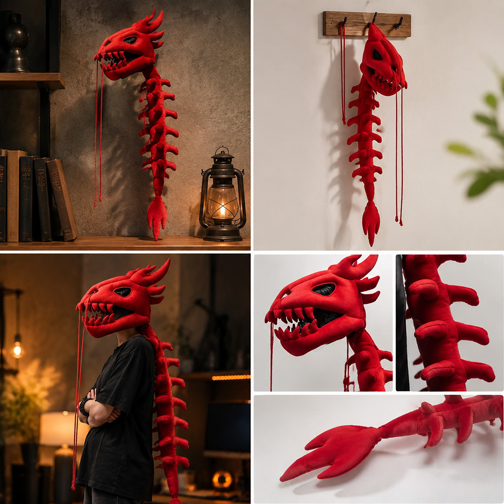 Dragon Skull Spine Plush Hood  - Cosplay Prop Designer ulasan dan harga